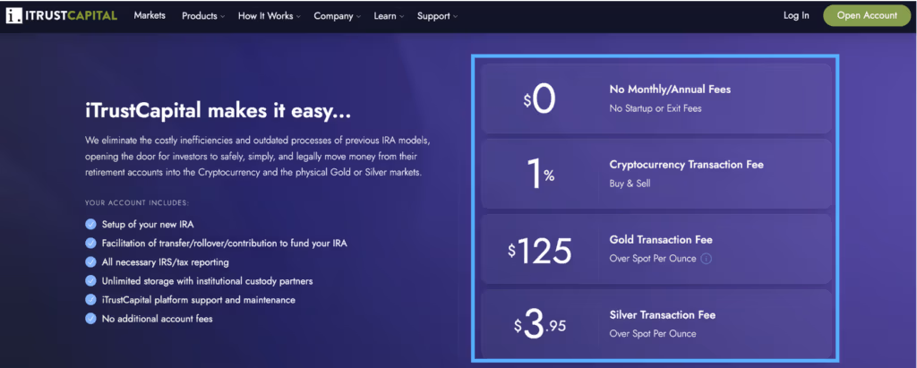 Itrust Crypto Landing Page